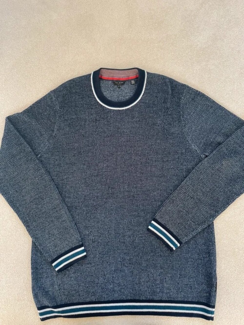 Ted Baker Men's Blue Long Sleeve Crewneck Sweater-X-Large (5)-New without Tags